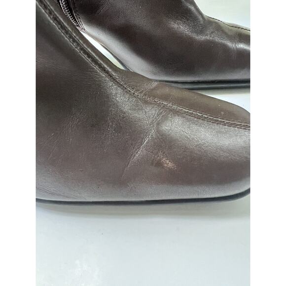 NINE & CO "NCPHILLIPEK" Womens Size 9.5 Leather Ankle Bootie Side Zip Buckle Y2K - Picture 3 of 12